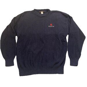VTG Andrew Rohan Sweater Men’s Size XL Blue Polycom Knit Pullover‎ U.SA Casual